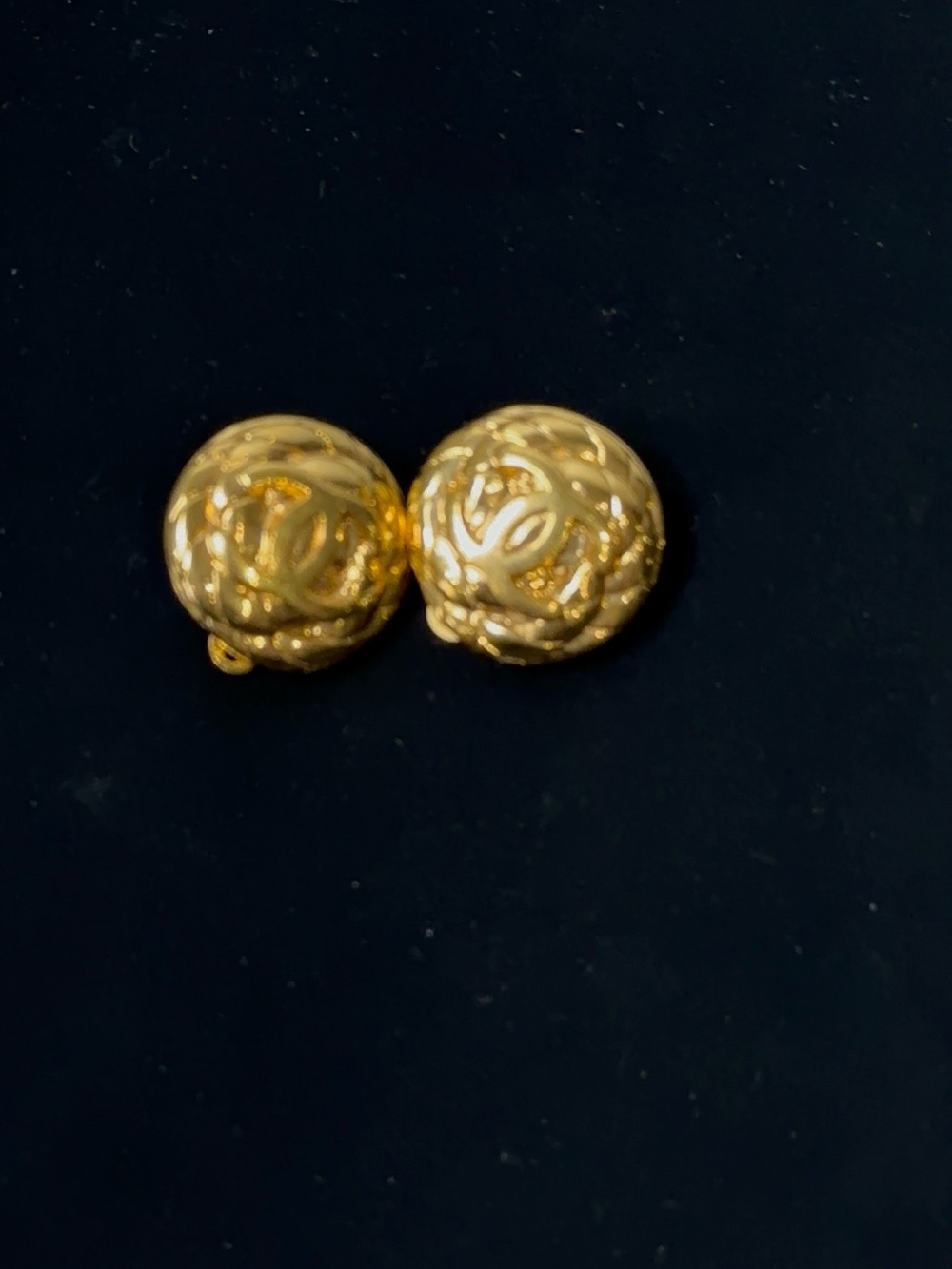 CHANEL Gold Filigree Dome Clip Earrings